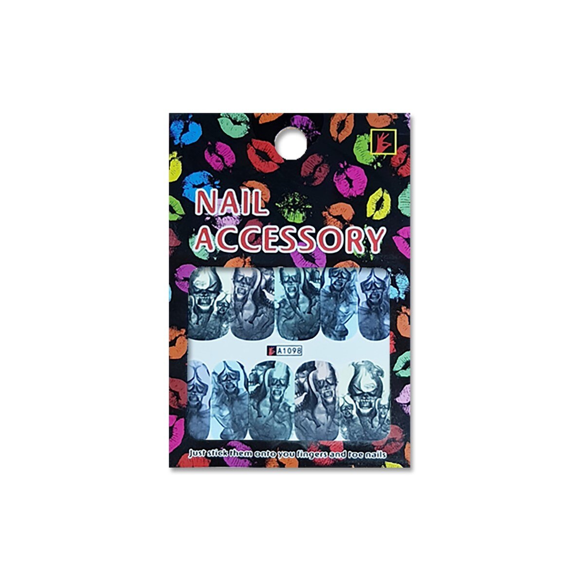 Decoratiuni cu efect acrilic, MoonbasaNails, A1098, Model Halloween, Albastru/Gri