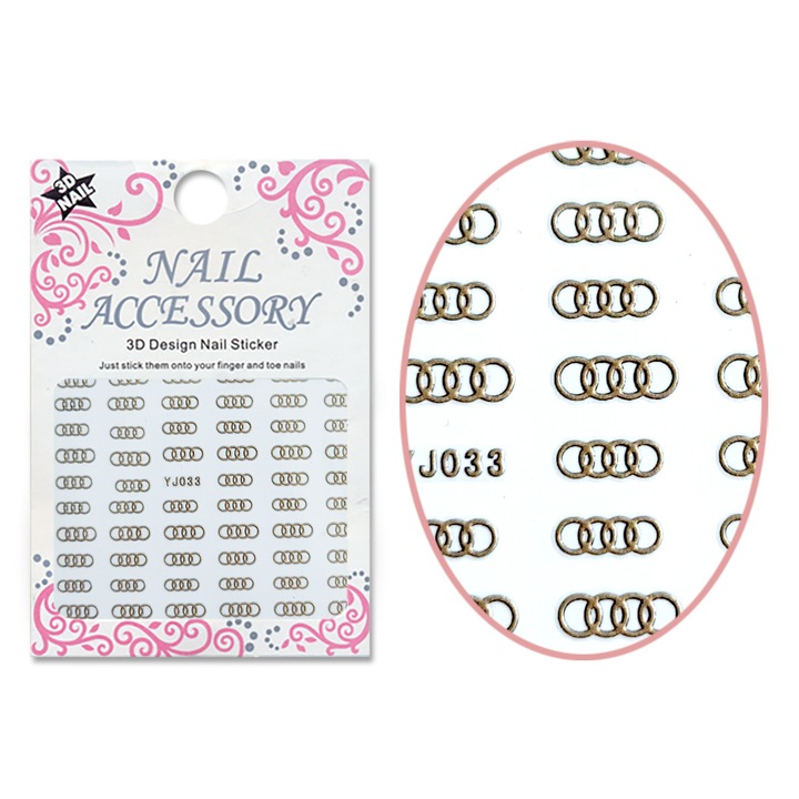3D Akril hatású matrica YJ033-G Arany Audi logo