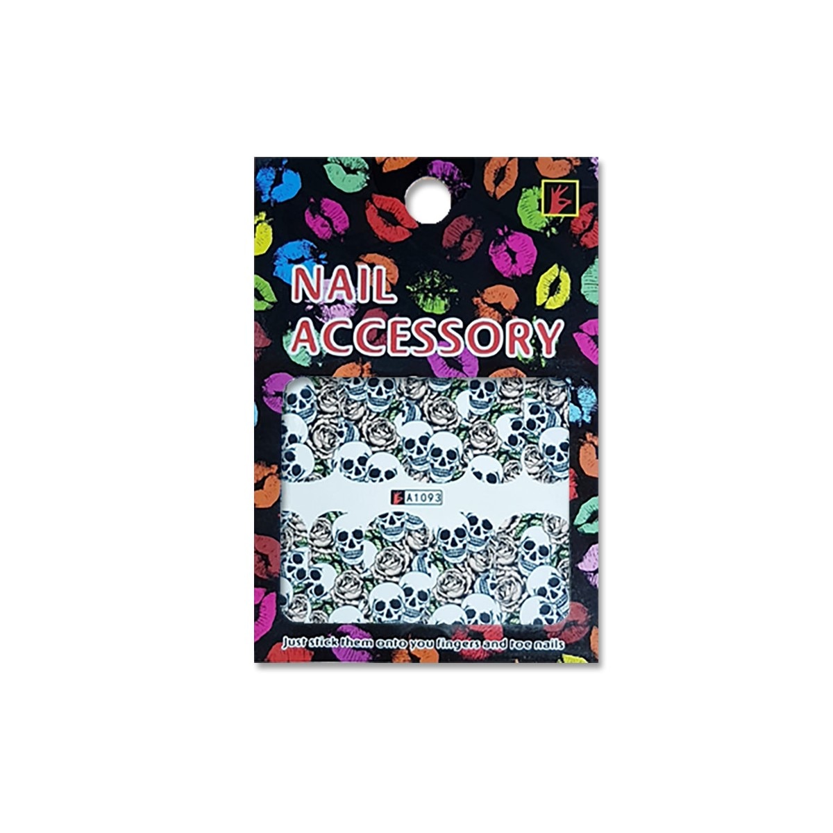 Decoratiuni cu efect acrilic, MoonbasaNails, A1093, Model Halloween, Alb/Negru