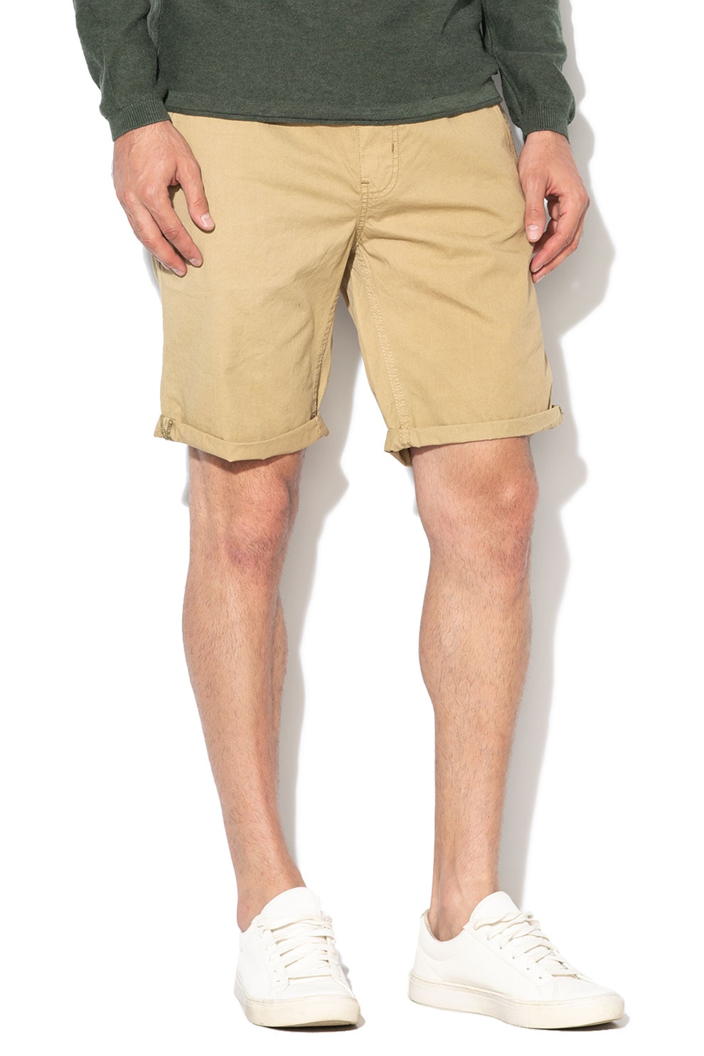 BLEND, Bermude chino fara inchidere, Maro nisip