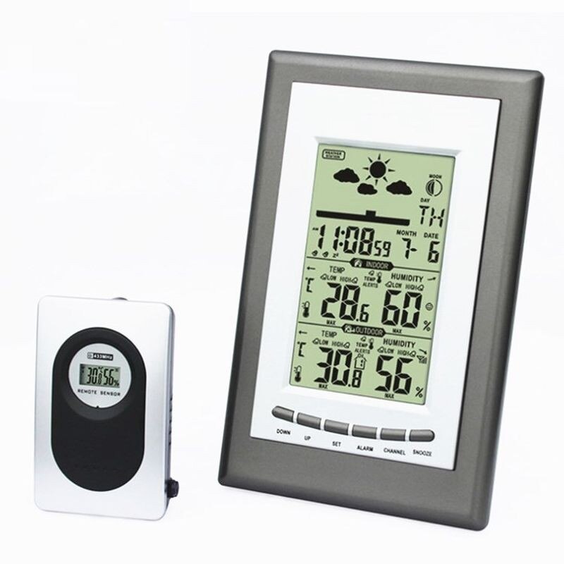 Statie meteo, ProCart, emitator extern, raza actiune 30 m, afisaj LCD, alarma, Snooze, ceas, data