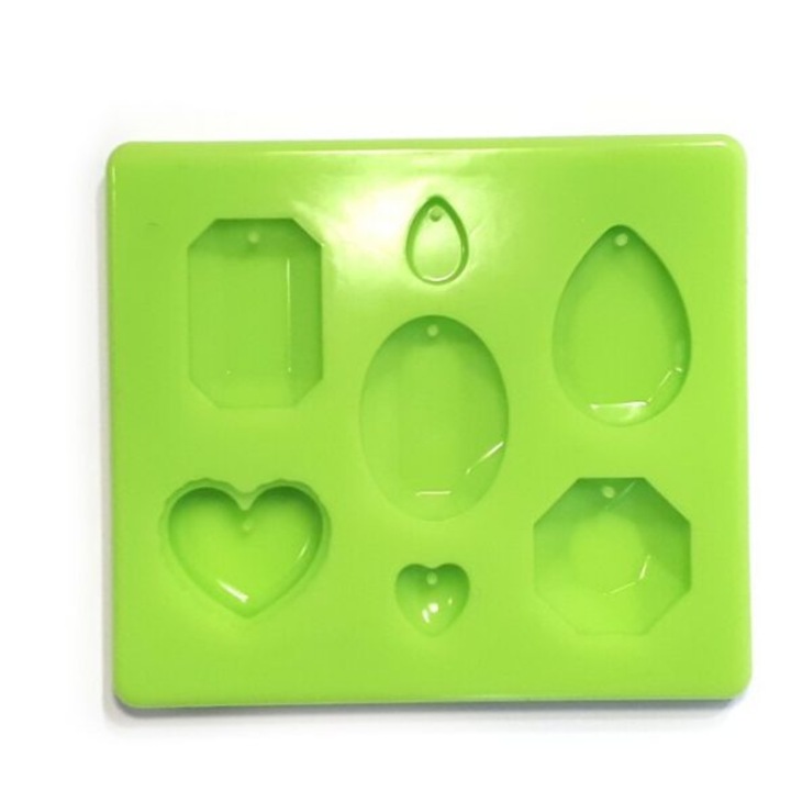 Set 7 matrite pentru pandantive Protosil Kft, Silicon, Verde