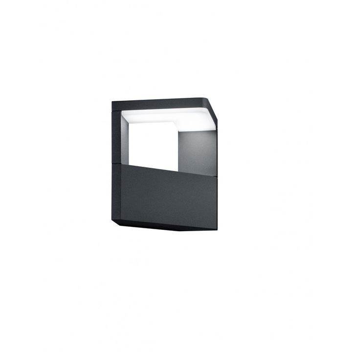 Trio GANGES 221760142 Kültéri fali LED lámpa antracit fehér incl. 1 x SMD, 9W, 3000K, 1000Lm W:17cm, H:15cm,Ext:12cm