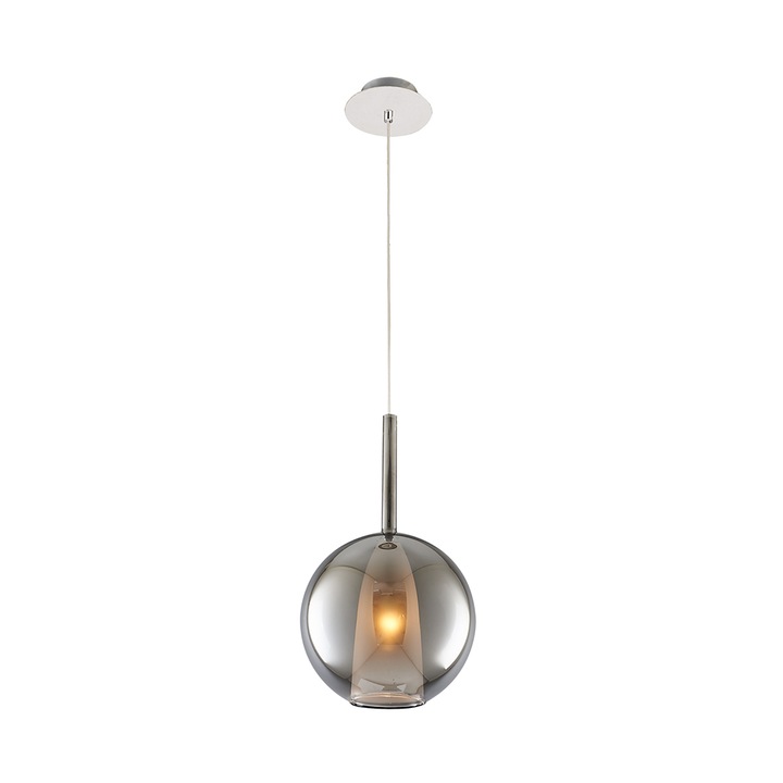 Lustra cu 1 abajur din s.cla culoare crom