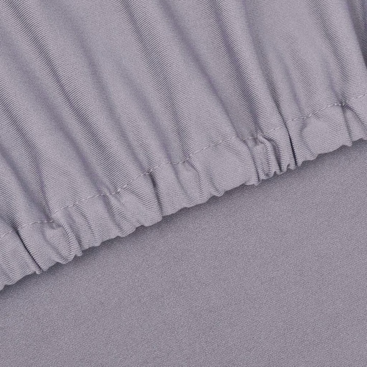 Разтегателен калъф за диван vidaXL, полиестерно трико, светло сиво