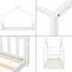 Pat pentru copii Keira design casuta, en.casa, 206 x 98 x 158 cm, lemn brad, alb mat, fara saltea, pentru 1 persoana