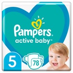 Pampers Active Baby-Dry Giant Pack pelenka, 5-ös méret, 78 db