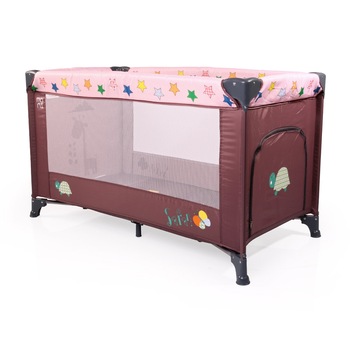 Patut pliabil cu doua nivele Happy Baby Safari Rose Dust Patut pliabil cu doua nivele Happy Baby Safari Rose Dust