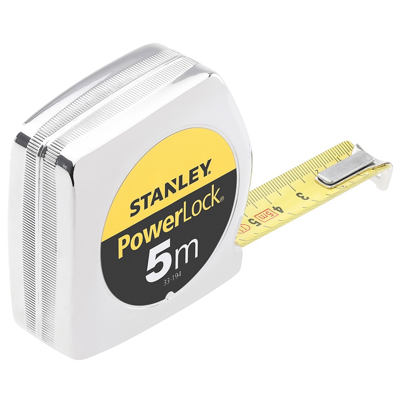 Ruleta STANLEY PowerLock carcasa ABS, 5m, 25mm latime