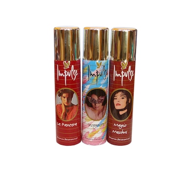 Pachet Deodorant parfum Impulse Magic Moschus 100ml + Deodorant parfum Impulse Incognito 100ml + Deodorant parfum Impulse La Pantera 100 ml Pachet Deodorant parfum Impulse Magic Moschus 100ml + Deodorant parfum Impulse Incognito 100ml + Deodorant parfum Impulse La Pantera 100 ml