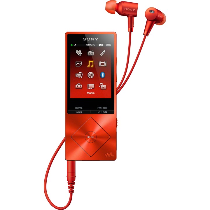 MP4 Player Sony Hi Res NW-A25, 16GB, Walkman, Noise-canceling, Rosu