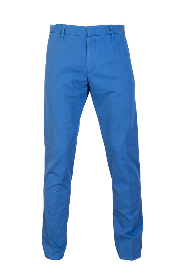 Pantaloni Stansfield casual albastri cu cusatura