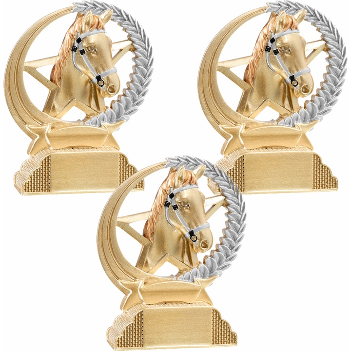 Set 3 Trofee Echitatie - Cal, 13 cm inaltime