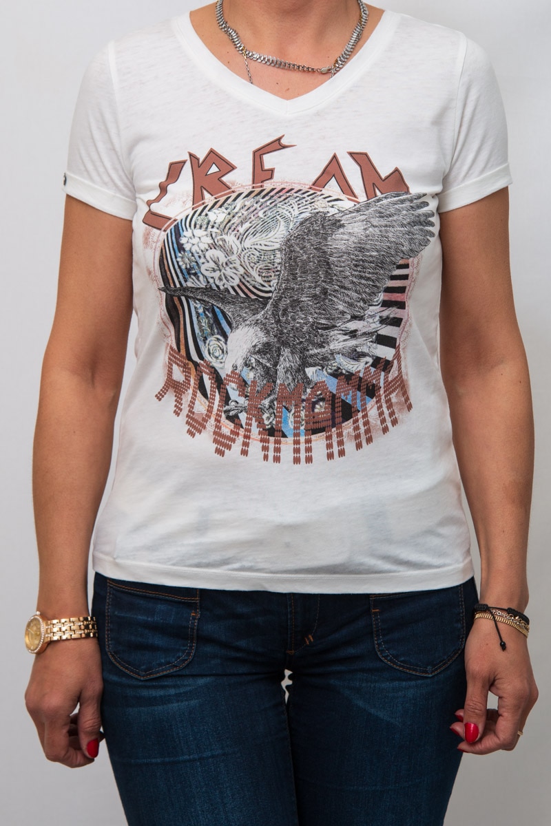 Tricou cu imprimeu Sisters Point, Alb