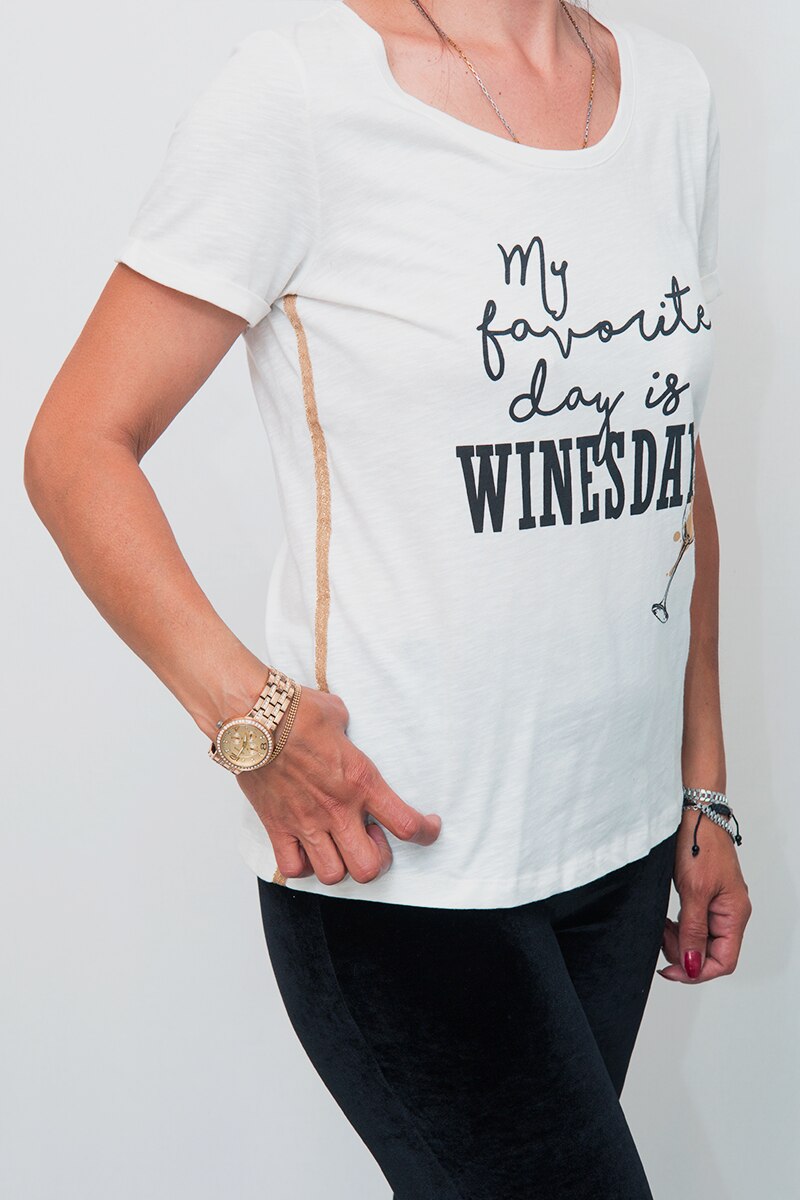 Tricou cu mesaj Sisters Point,alb,M