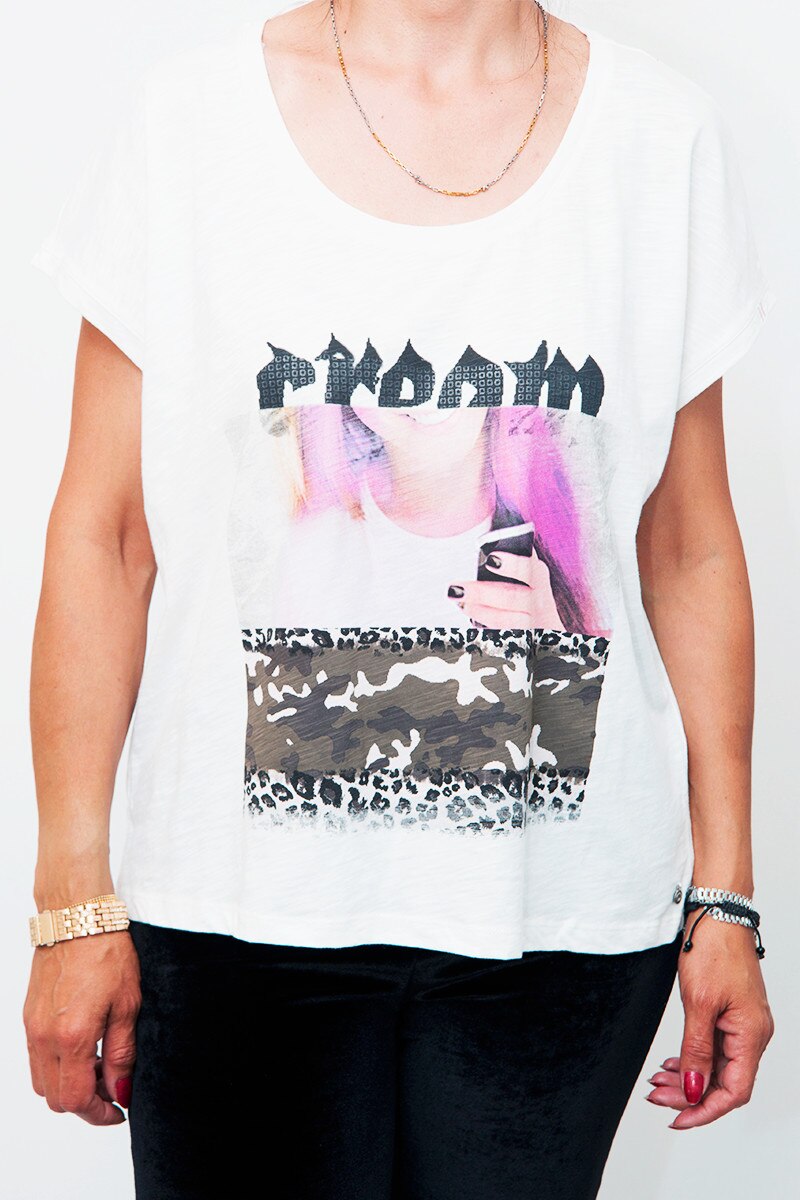 Tricou smart casual Sisters Point,alb,XL