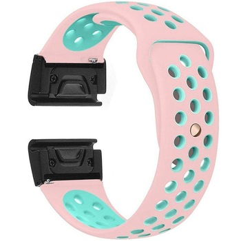 Curea ceas Smartwatch Garmin Fenix 5, 22 mm iUni Silicon Sport Roz-Albastru Curea ceas Smartwatch Garmin Fenix 5, 22 mm iUni Silicon Sport Roz-Albastru