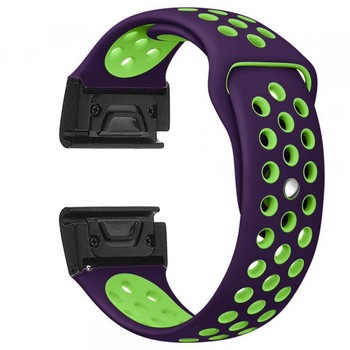 Curea ceas Smartwatch Garmin Fenix 3 / Fenix 5X, 26 mm iUni Silicon Sport Mov-Verde Curea ceas Smartwatch Garmin Fenix 3 / Fenix 5X, 26 mm iUni Silicon Sport Mov-Verde