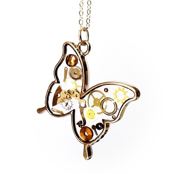 lant cu pandantiv inox fluture steampunk cu piese de ceas handmade emilyray argintiu imagen 23_0_
0