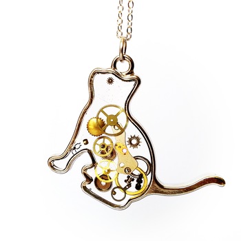 lant cu pandantiv inox pisica steampunk cu piese de ceas handmade emilyray imagen 16_0_
0