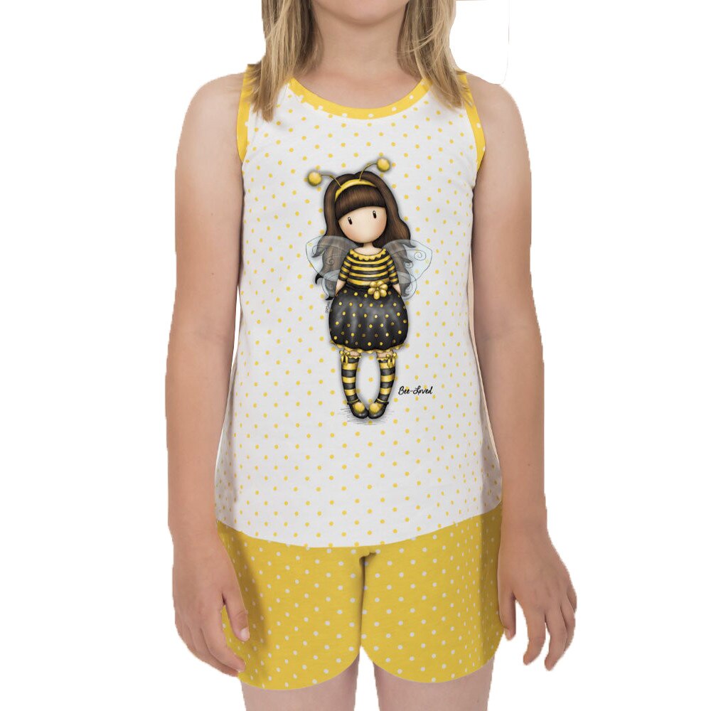 Pijama copii cu maiou Gorjuss - Bee Loved, scurta, bumbac
