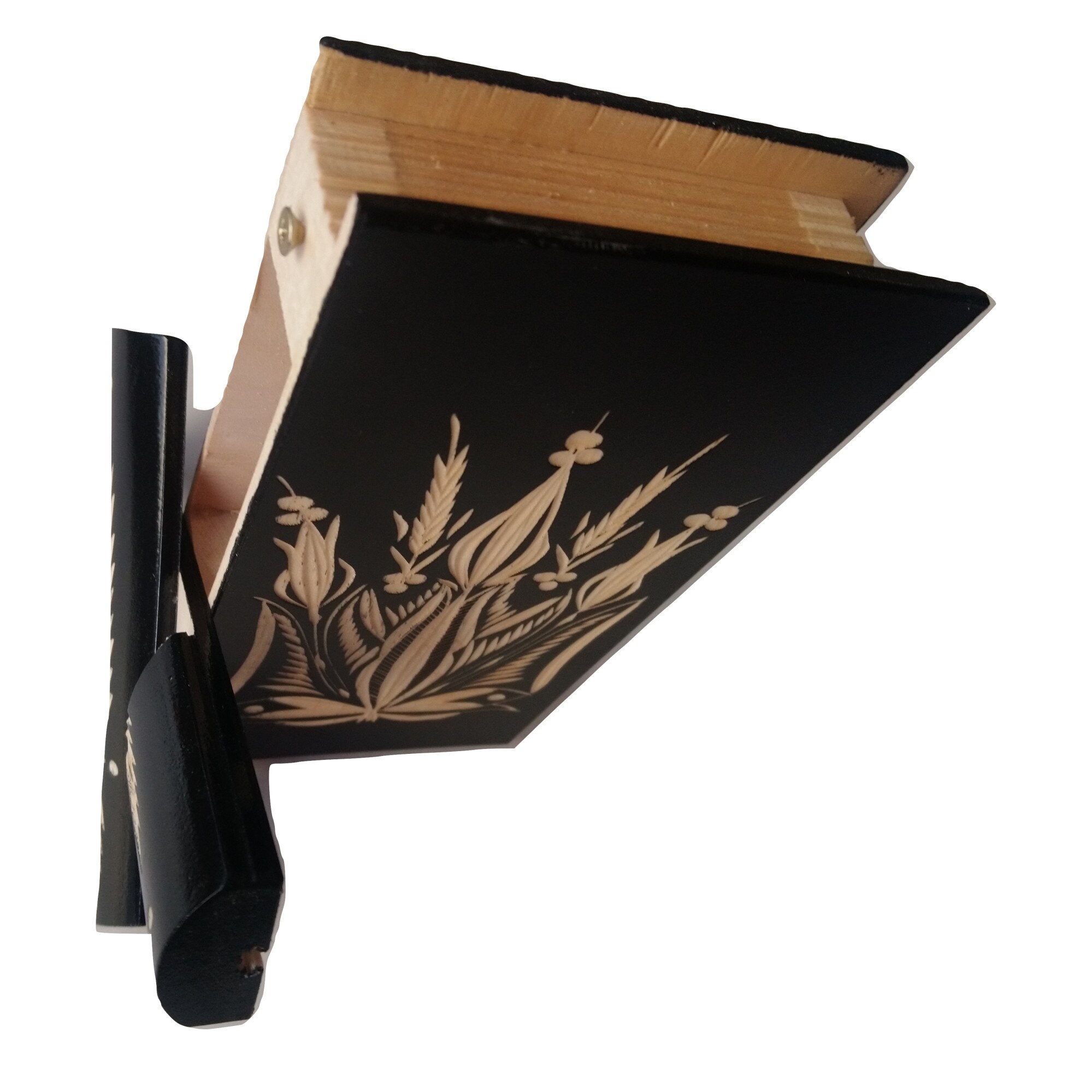 Cutie puzzle in forma de carte cu deschidere speciala cu loc de depozitare negru