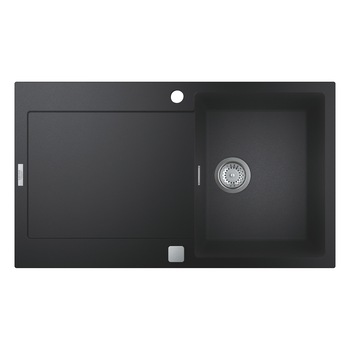 Chiuveta compozit Grohe K500 31644AP0, 860x500 mm, reversibil, montare pe blat, evacuare automata, Kit montaj si evacuare inclus, Negru granit Chiuveta compozit Grohe K500 31644AP0, 860x500 mm, reversibil, montare pe blat, evacuare automata, Kit montaj si evacuare inclus, Negru granit