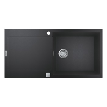 Chiuveta compozit Grohe K500 31645AP0, 1000x500 mm, reversibil, montare pe blat, evacuare automata, Kit montaj si evacuare inclus, Negru granit Chiuveta compozit Grohe K500 31645AP0, 1000x500 mm, reversibil, montare pe blat, evacuare automata, Kit montaj si evacuare inclus, Negru granit