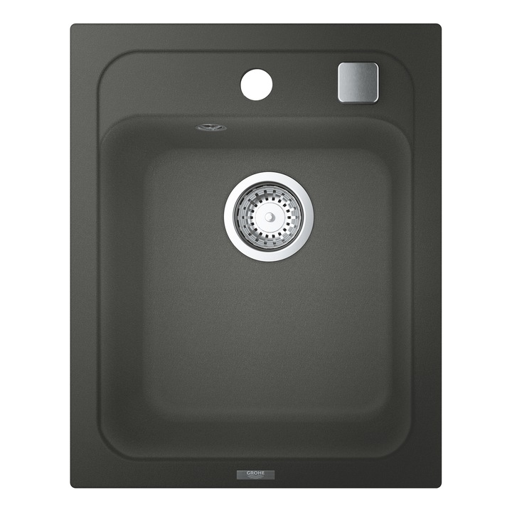 GROHE K700 31650AT0 Kompozit mosogató, 400x500 mm, rejtett, automata leeresztés, felszerelő és leeresztő készlet, Antracit