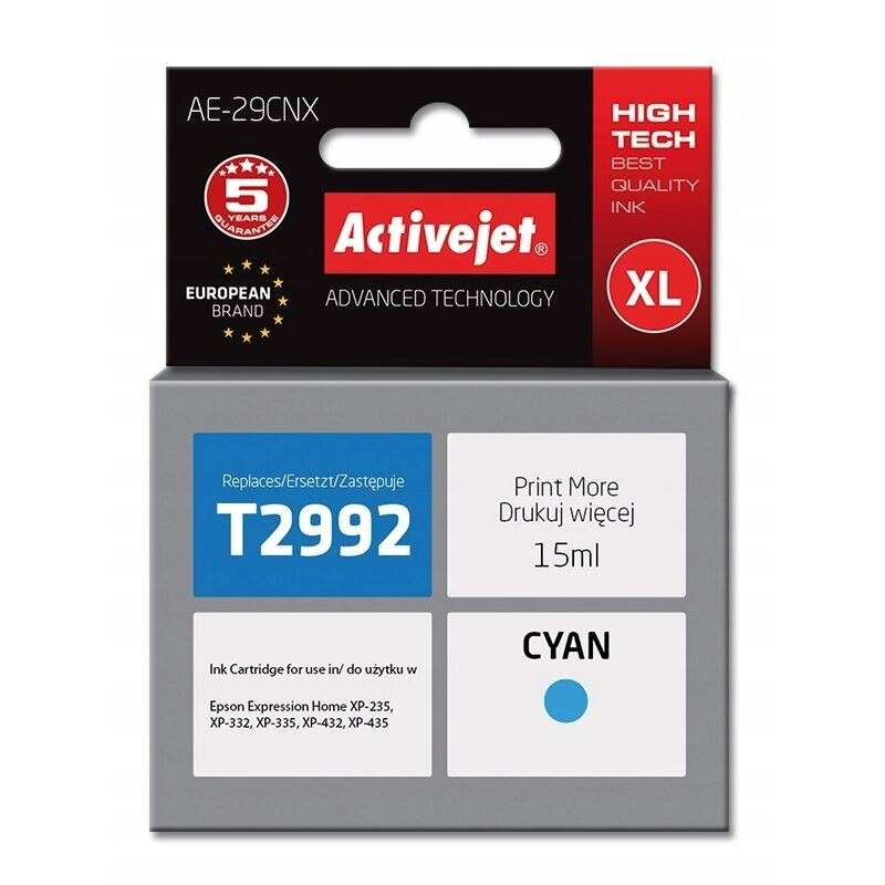 Cartus compatibil 29XL Epson, Activejet, T2992, Cyan
