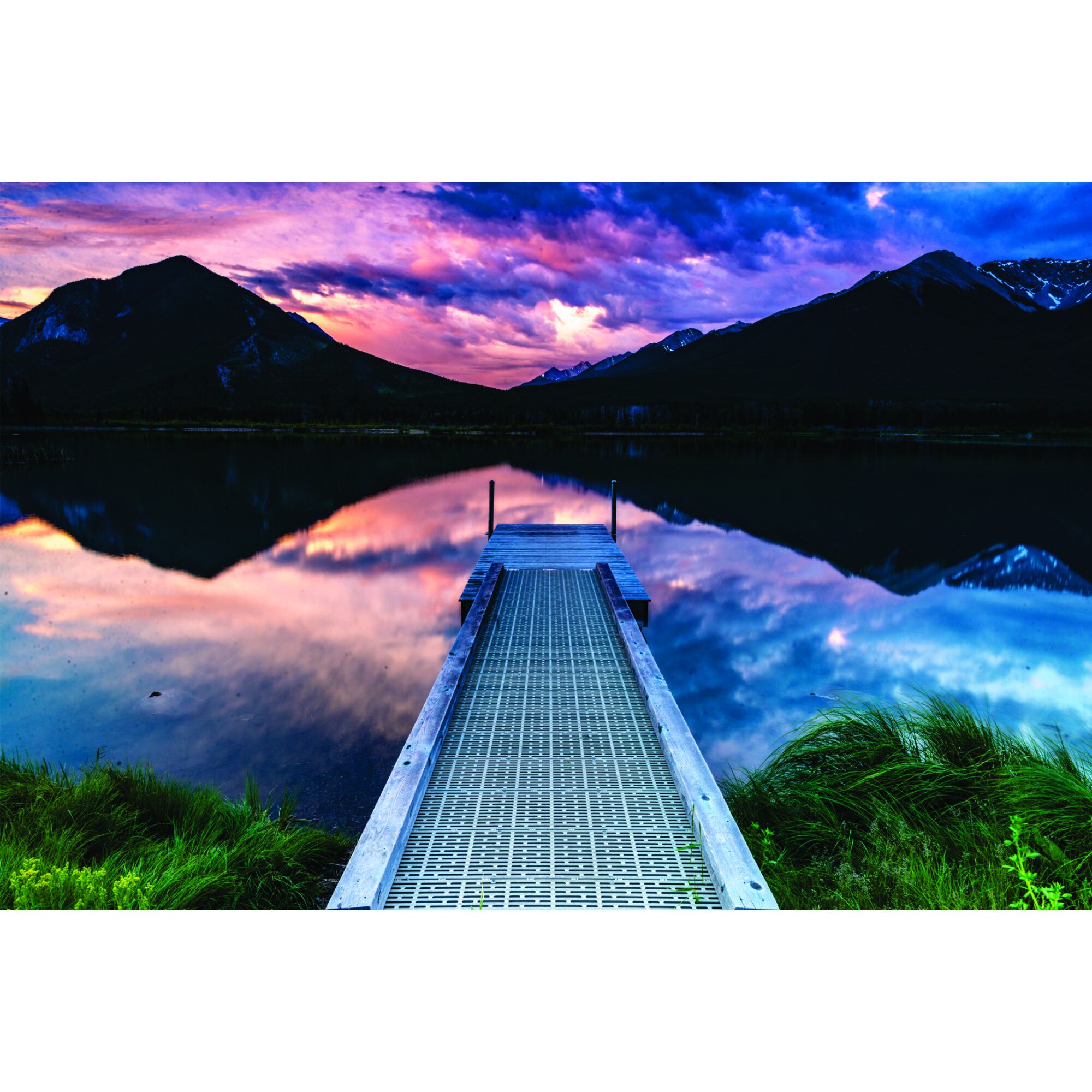 Fototapet ponton si munti in zare, 160 x110 cm