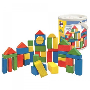 Set Cuburi din Lemn in Cutie Woodyland,50 Bucati Set Cuburi din Lemn in Cutie Woodyland,50 Bucati