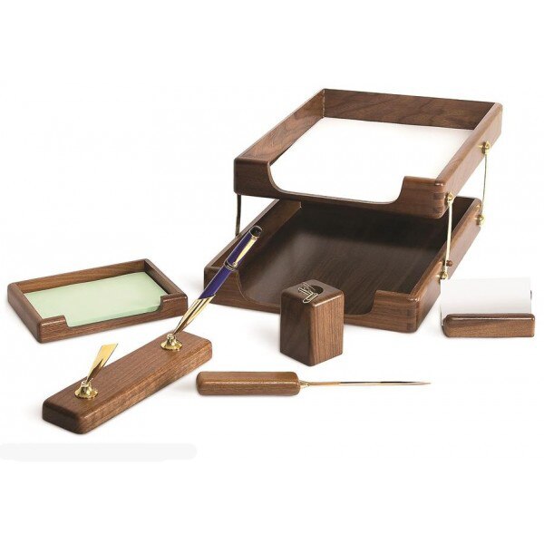 Set de birou Forpus din lemn de stejar cu 6 Piese