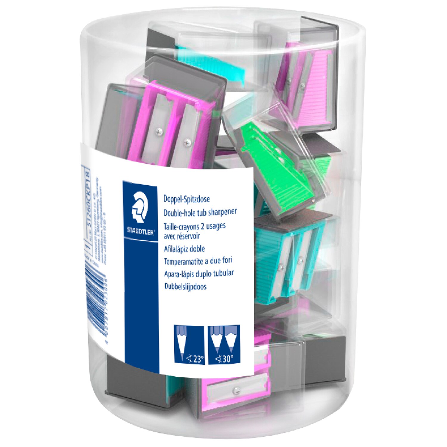 Ascutitoare Staedtler dubla metal cyan/magenta/neon verde ST-512-60