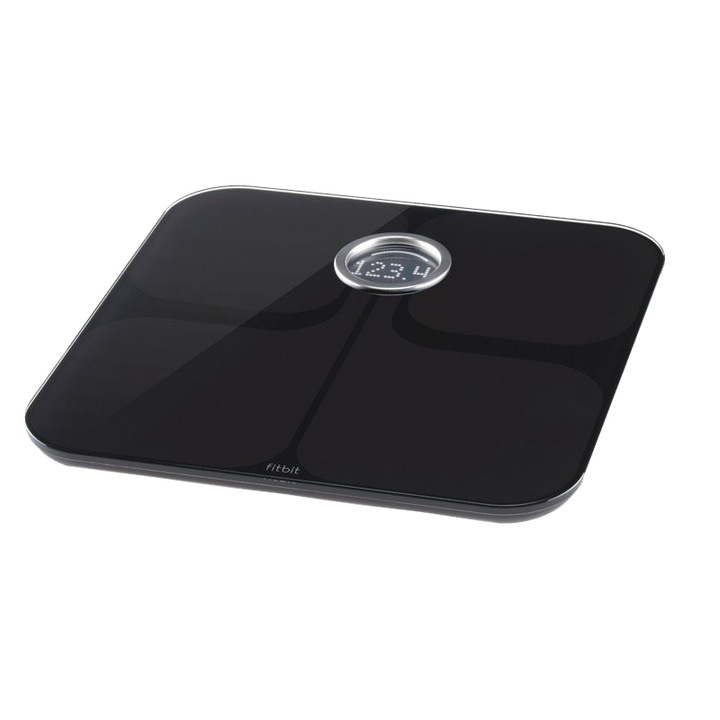 Cantar de persoane inteligent wireless Fitbit Aria, Wi-Fi/Bluetooth, Negru