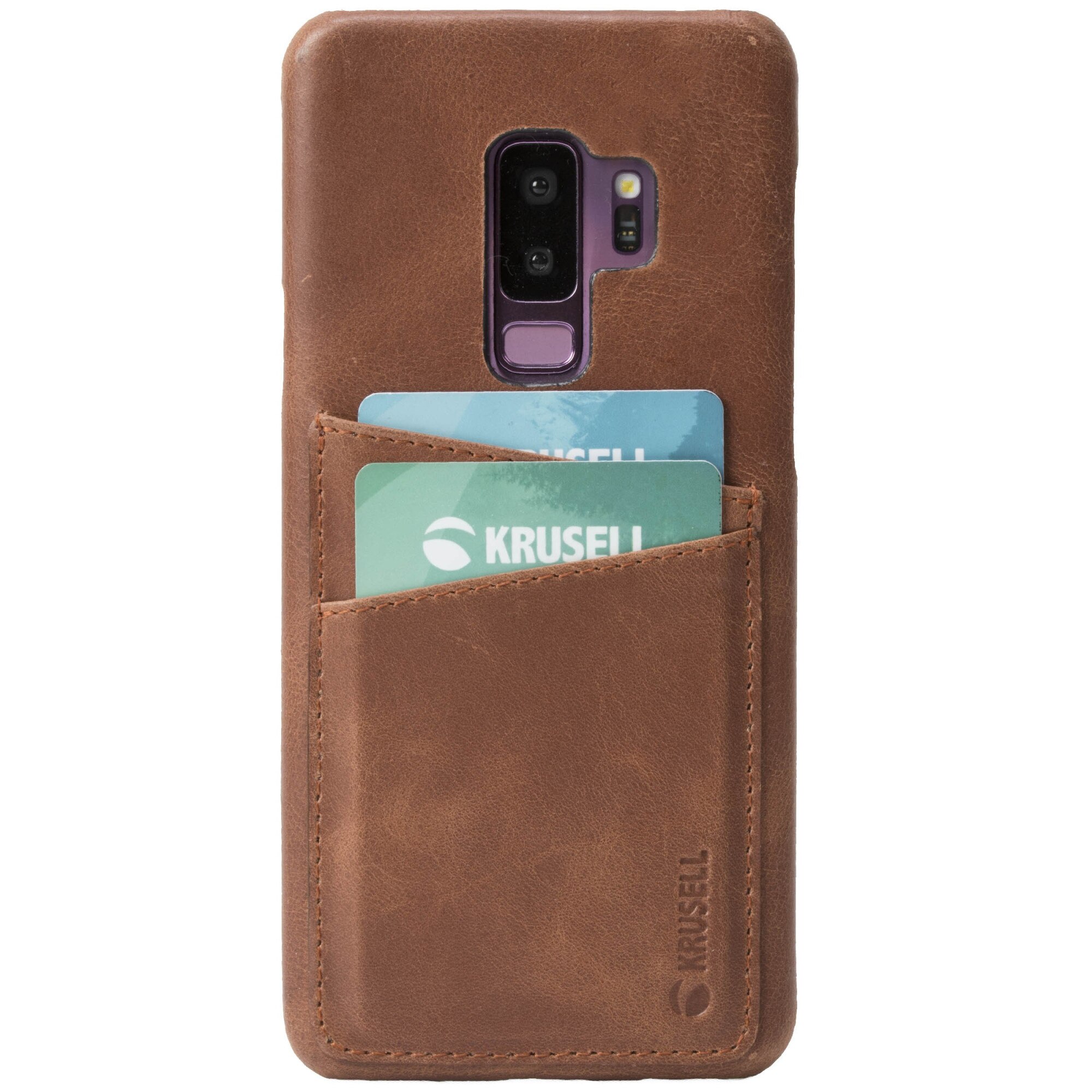 Husa de protectie Krusell, Sunne 2, Card, pentru Samsung Galaxy S9+, Vintage Cognac