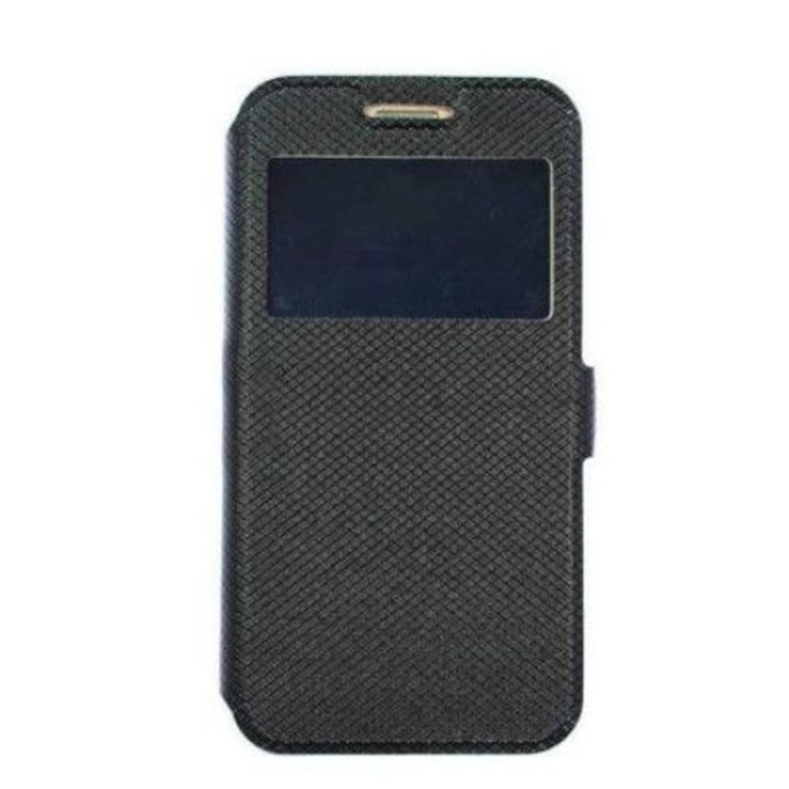 Óranézet borító oldalmágneses Samsung Galaxy A50 fekete, textil készülékhez
