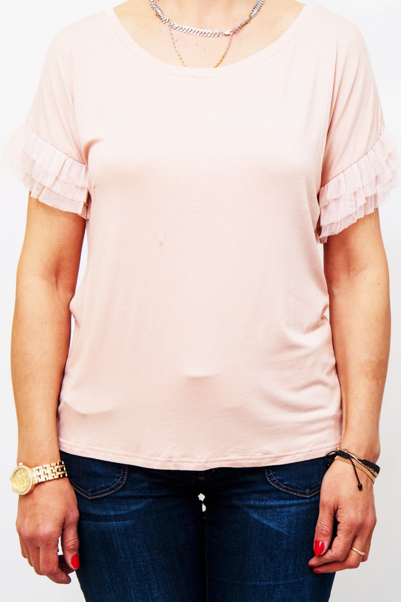 Bluza cu insertii Sisters Point,roz,M