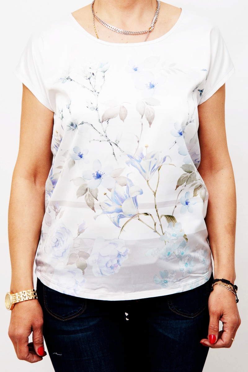 Bluza cu imprimeu floral Sisters Point, Alb