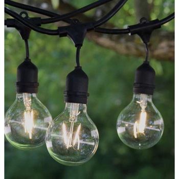 Ghirlanda luminoasa cu 2 pendul/m si becuri led sticla cu filament, 5 m lungime, interconectabile Ghirlanda luminoasa cu 2 pendul/m si becuri led sticla cu filament, 5 m lungime, interconectabile