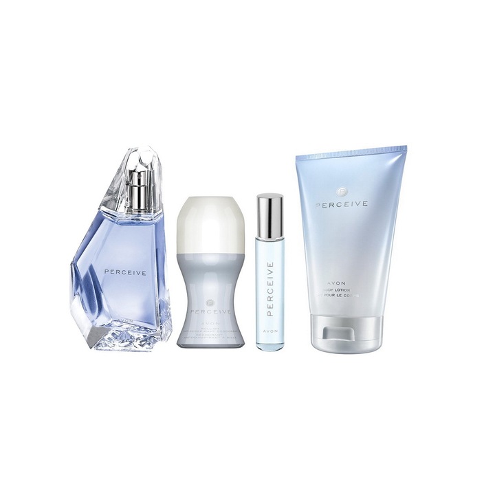 Set Perceive- Apa de parfum 100 ml, Deodorant cu bila 50 ml, Mini apa parfum 10 ml si Lotiune corp 150 ml