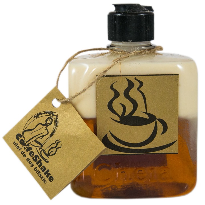 Ulei de dus bifazic (gel de dus natural) cu cafeina, CoffeShake, 300 ml