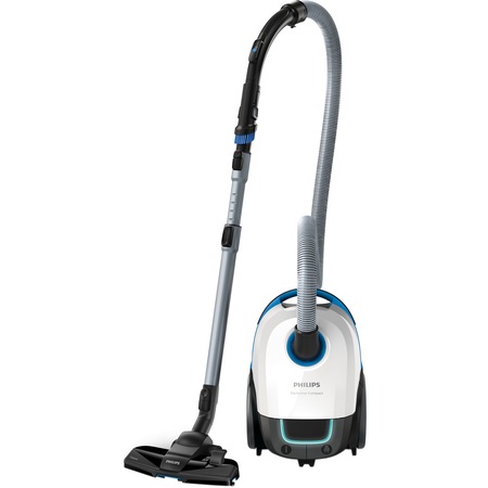 Aspirator cu sac Philips Performer Compact FC8377/09, 750 W, 3 l, Tub telescopic din metal, Alb