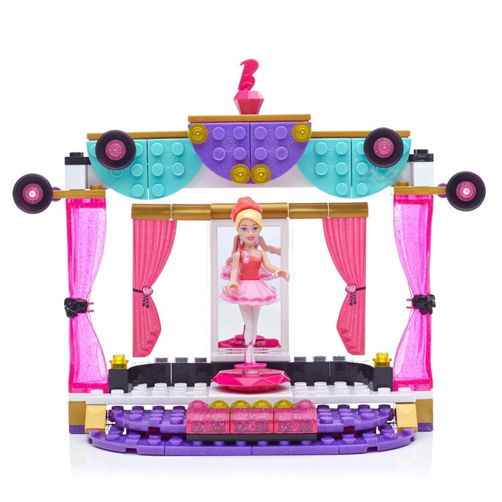 Mega Bloks Barbie 802926 Balettstúdió építőkészlet, 175 darab, 4+ év, többszínű