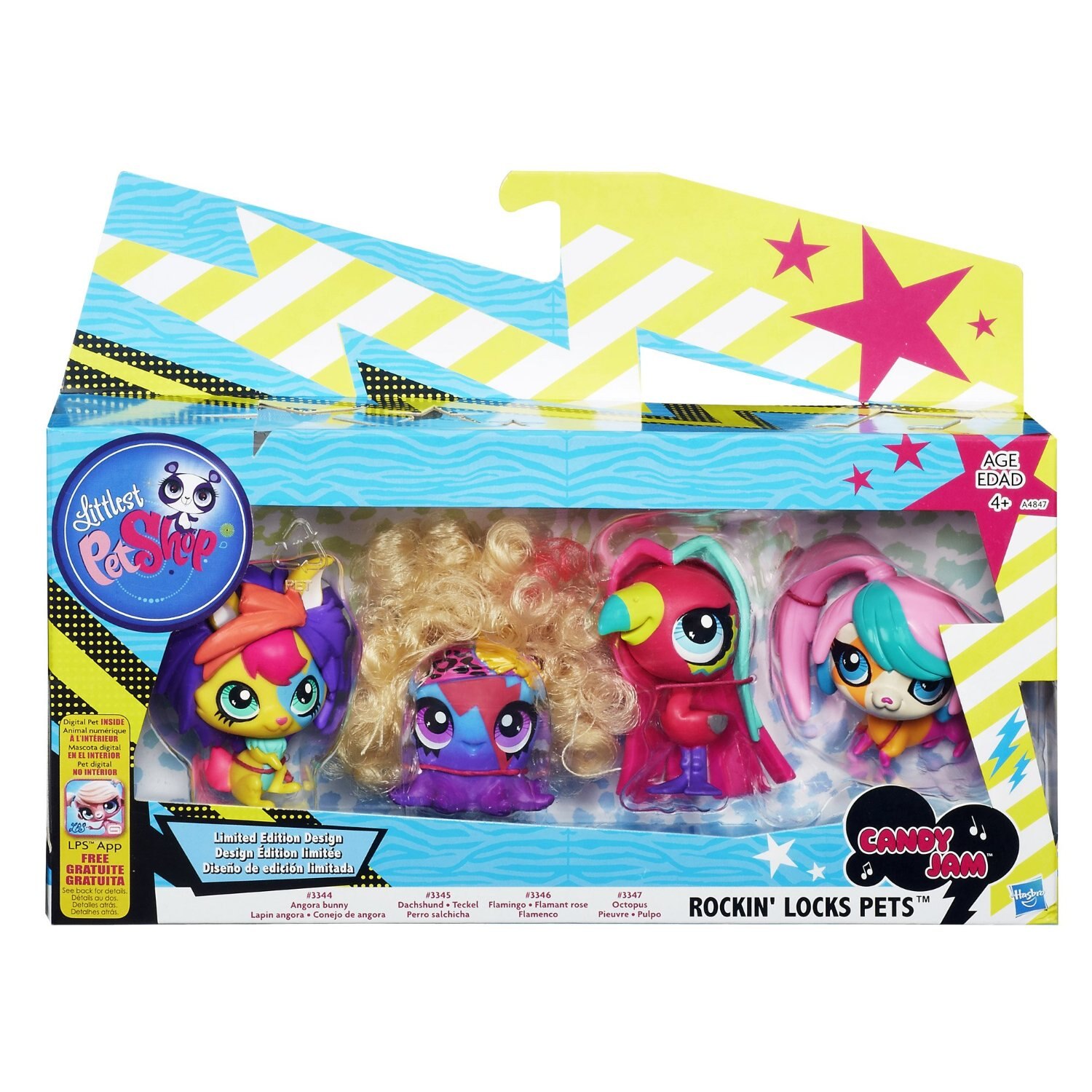 Littlest Pet Shop Rockin Pets - Lot 4 Figurines Hasbro #2731 #2732 #2733 #B52 Blythe - NEUF