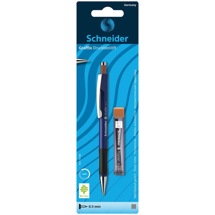 Creion mecanic profesional Schneider Graffix si mine/blister, 0.5mm