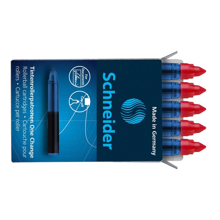 Rezerva roller Schneider, 0.6mm, 5 buc/set, rosu