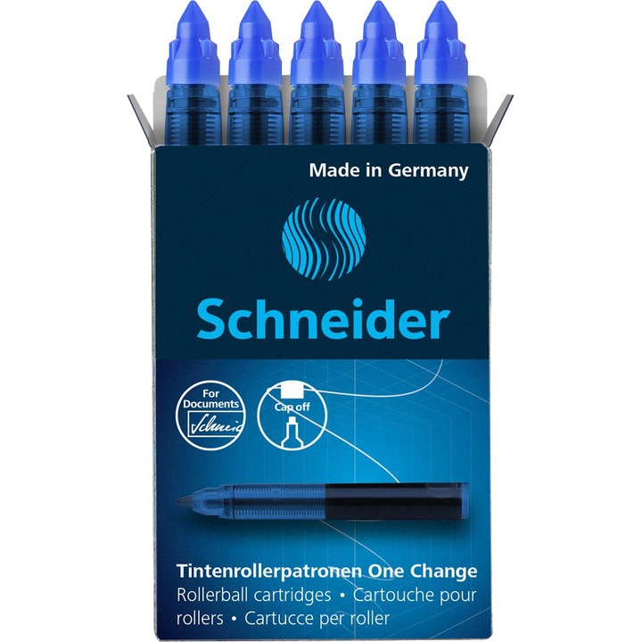 Rezerva roller Schneider, 0.6mm, 5 buc/set, albastru