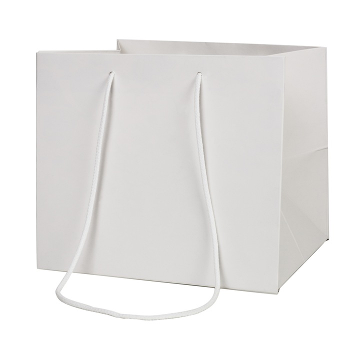 Pachet 10 bucati Pungi mari pentru Flori, Alb, 30 x 25(H) x 27 cm