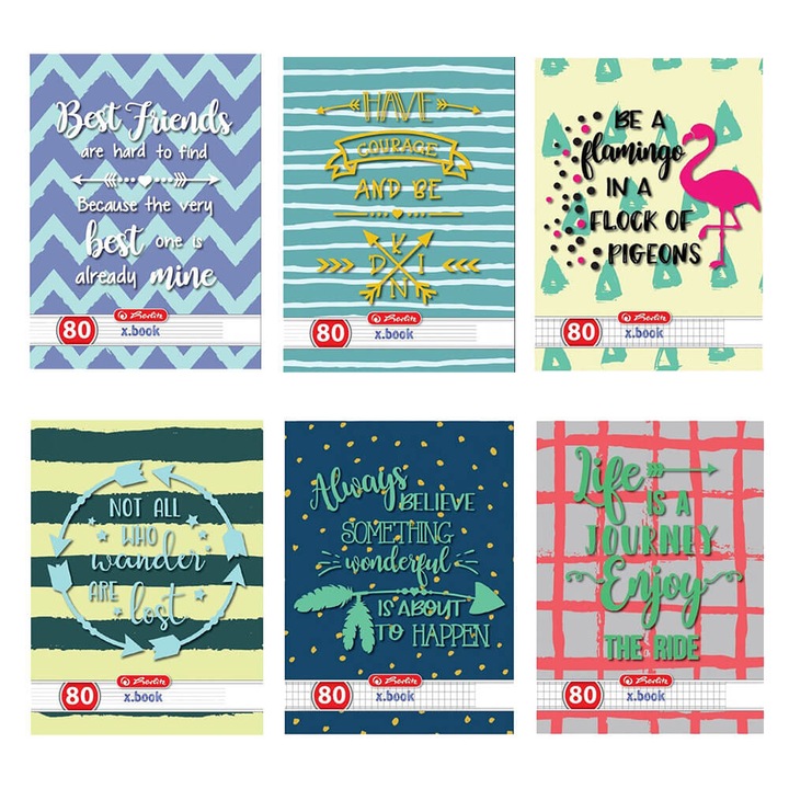 Herlitz Quotes A4-es füzetkészlet, 5 diktálás + 5 matematika, 80 lap